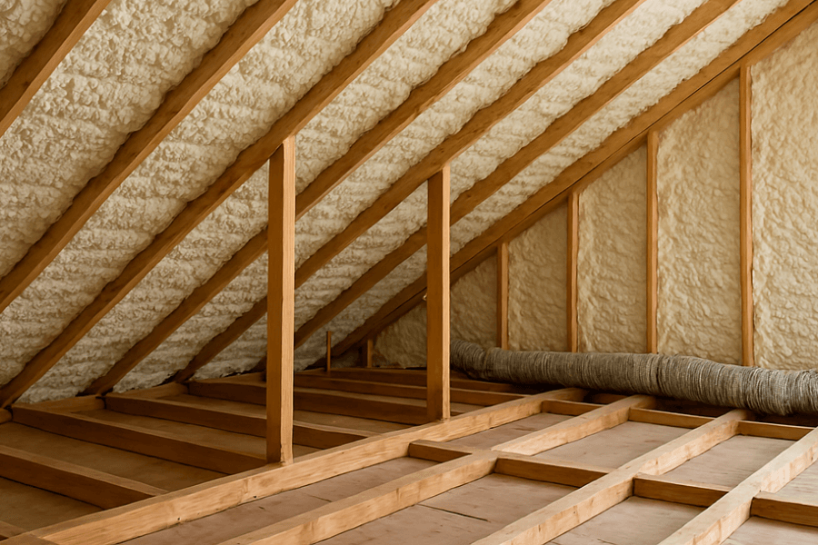 open cell spray foam attic Port Wentworth GA noise reduction